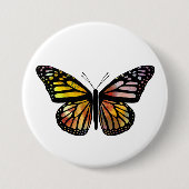 Waterverf Monarch Butterfly kleurig gebilderd Ronde Button 7,6 Cm (Voorkant)