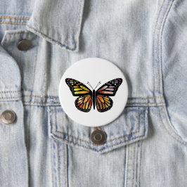 Waterverf Monarch Butterfly kleurig gebilderd Ronde Button 7,6 Cm