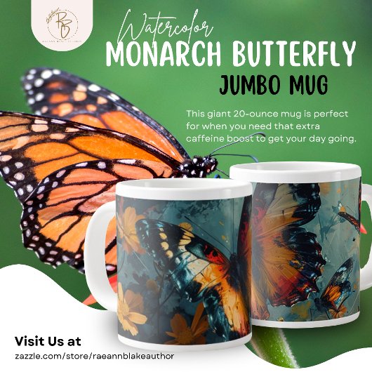 Waterverf Monarch Vlinder Jumbo Mok
