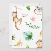 Waterverf Monkey Birthday Party Invitation Kaart (Achterkant)