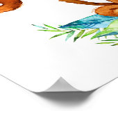 Waterverf Monkey Boy Baby shower Banner Poster (Hoek)