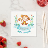 Waterverf Monkey Boy Baby shower Servetten (Insitu)