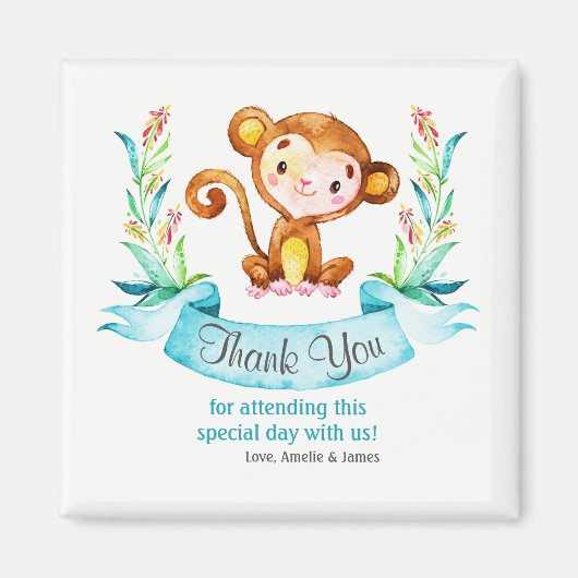 Waterverf Monkey Boy Dank u Magneet (Voorkant)
