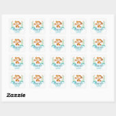Waterverf Monkey Boy Dank u Vierkante Sticker (Vel)