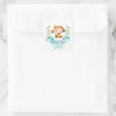 Waterverf Monkey Boy Dank u Vierkante Sticker (Tas)