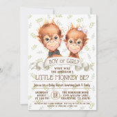 Waterverf Monkey Gender Reveal Kaart (Voorkant)