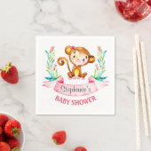 Waterverf Monkey Girl Baby shower Servetten (Insitu)