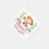Waterverf Monkey Girl Baby shower Servetten (Hoek)