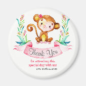 Waterverf Monkey Girl Hartelijk dank Magneet (Voorkant)