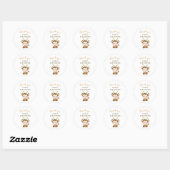 Waterverf Monkey Safari Baby shower Dank u Ronde Sticker (Vel)