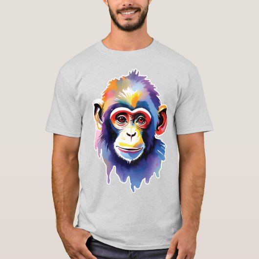 Waterverf Monkey T-shirt (Voorkant)