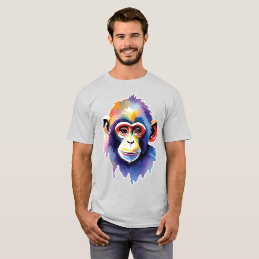 Waterverf Monkey T-shirt (Voorkant volledig)
