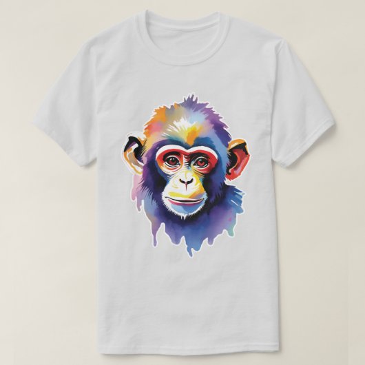 Waterverf Monkey T-shirt (Design voorkant)