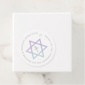 Waterverf Monogram Bat Mitzvah Dank u Bedankjes Labels (In situ)