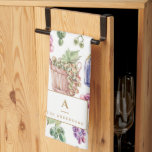 Waterverf monogram bijtende wijndruiven theedoek<br><div class="desc">Rustige Waterverf van kaasdruiven, monogrammed Kitchen Towel</div>