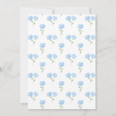 Waterverf Monogram Blauwe Hydrangea Krans Trouwen Kaart (Achterkant)