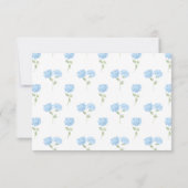 Waterverf Monogram Blauwe Hydrangea Krans Trouwen RSVP Kaartje (Achterkant)