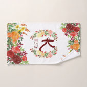 Waterverf Monogram bloem Roos Schilderd Handdoek (Handdoek)