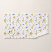 Waterverf Monogram + Bloemen | Chanoeka-patroon Bad Handdoek (Handdoek)