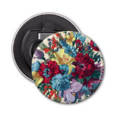 Waterverf Monogram Bloemen Delight Button Flesopener (Voorkant)