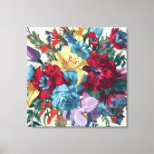 Waterverf Monogram Bloemen Delight Canvas Afdruk (Voorkant)