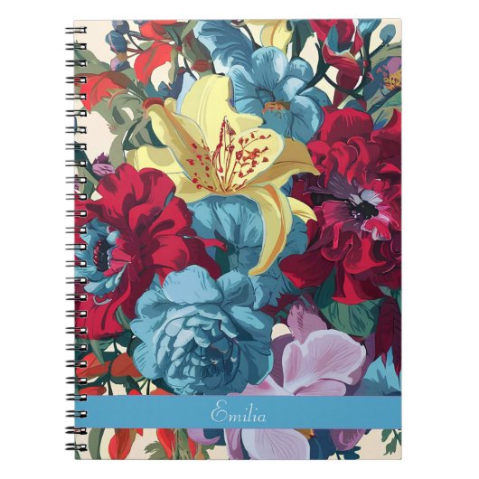 Waterverf Monogram Bloemen Delight Notitieboek (Voorkant)