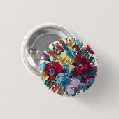 Waterverf Monogram Bloemen Delight Ronde Button 3,2 Cm (Voorkant /achterkant)