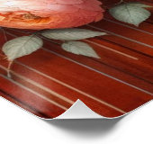 Waterverf monogram bloemen terracotta kleur hout perfect poster (Hoek)