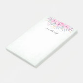 Waterverf Monogram Blush Pink Flowers Post-it® Notes (Schuin)