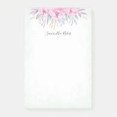 Waterverf Monogram Blush Pink Flowers Post-it® Notes (Voorkant)