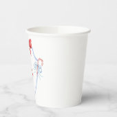 Waterverf Monogram Bow Candy Cane Crest Papieren Bekers (Links)