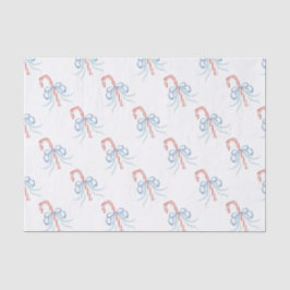 Waterverf Monogram Bow Candy Cane Tissuepapier