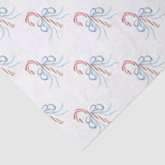 Waterverf Monogram Bow Candy Cane Tissuepapier (Detail)