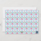 Waterverf Monogram Chinoiserie Jar Crest Foto Feestdagenkaart (Achterkant)