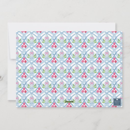 Waterverf Monogram Chinoiserie Jar Crest Foto Feestdagenkaart (Achterkant)