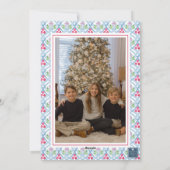 Waterverf Monogram Chinoiserie Jar Crest Foto Feestdagenkaart (Achterkant)