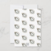 Waterverf monogram Coastal Blue Bow Oyster Bedankkaart (Achterkant)