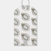 Waterverf monogram Coastal Blue Bow Oyster Cadeaulabel (Achterkant)