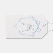 Waterverf Monogram Fles Cadeaulabel (Voorkant (Horizontaal))