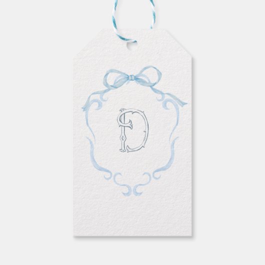 Waterverf Monogram Fles Cadeaulabel (Achterkant)