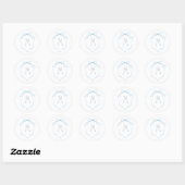 Waterverf Monogram Fles Ronde Sticker (Vel)