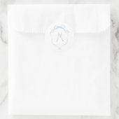Waterverf Monogram Fles Ronde Sticker (Tas)