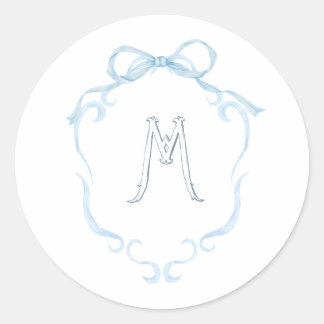 Waterverf Monogram Fles Ronde Sticker