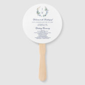 Waterverf Monogram Floral met eenvoudige bruiloft Handwaaier (Voorkant)