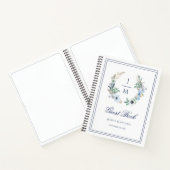Waterverf Monogram Floral Weddenschap Notitieboek (Binnen)