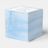 Waterverf Monogram Floral Wreath Blue Wedding Bedankdoosjes (Achterkant)