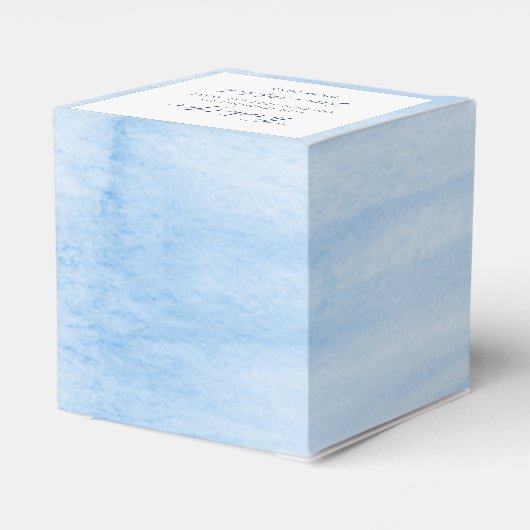 Waterverf Monogram Floral Wreath Blue Wedding Bedankdoosjes (Achterkant)