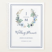 Waterverf Monogram Floral Wreath Wedding Planner (Voorkant)