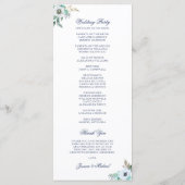 Waterverf Monogram Floral Wreath Wedding Programmakaart (Achterkant)