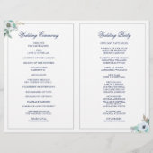 Waterverf Monogram Floral Wreath Wedding Programme (Achterkant)